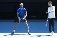 Novak Djokovic practicing ahead of the Australian Open (Image Source: Getty)